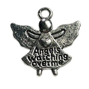 Angel Pendant Silver Tone Charm Bracelet Necklace Jewelry Craft Dangle Spiritual